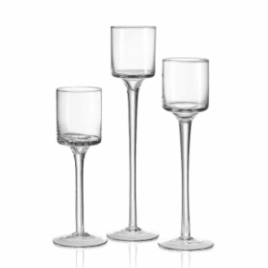 Lot de 3 Photophores sur Pied pour Bougies – 20, 23 et 26 cm