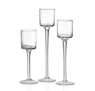 Lot de 3 Photophores sur Pied pour Bougies – 20, 23 et 26 cm