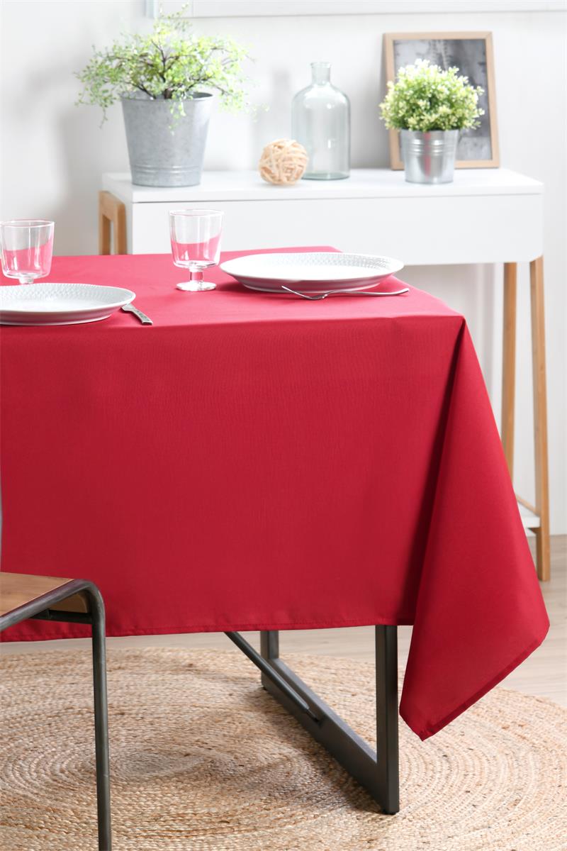 Nappe Carrée ROUGE 180x180 cm Polyester