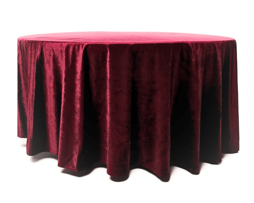 Nappe ronde velours 290 cm Blanche, Blanc Cassé, Bleu, Rouge, et Verte
