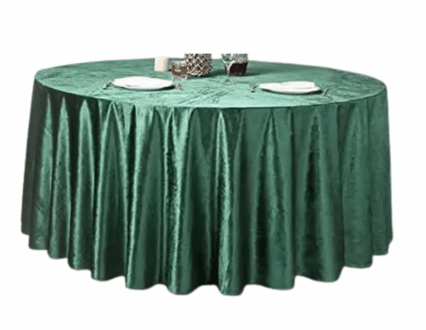 Nappe ronde velours 290 cm Blanche, Blanc Cassé, Bleu, Rouge, et Verte