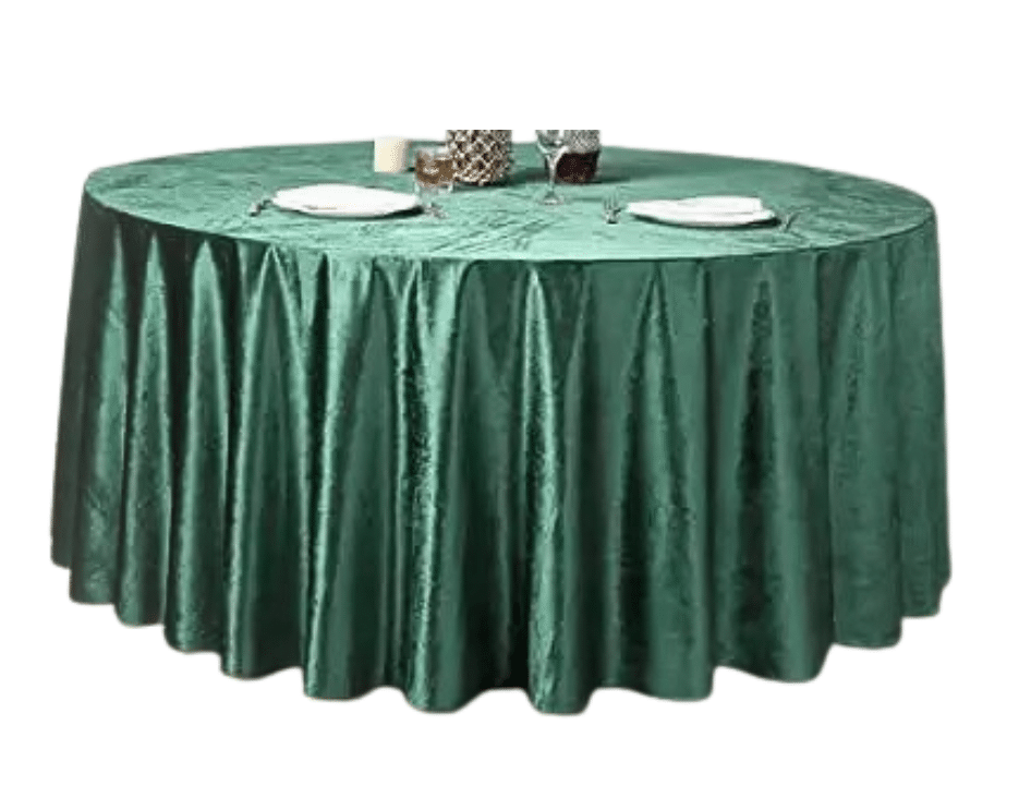 Nappe ronde velours 290 cm Blanche, Blanc Cassé, Bleu, Rouge, et Verte